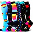 thumbnail image 1 of Calcetines de compresión para mujeres y hombres Circulación 6 pares-set11-Sm oso de fresa  Electrónica, 1 of 5