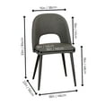 thumbnail image 5 of Portia Dark Gray Faux Leather Dining Chairs w Black Metal Tapered Legs Set of 2, 5 of 6