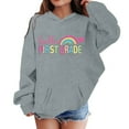 thumbnail image 3 of Tiijoy Girl's Back To School Hoodie Rainbow Letter Print Hooded Sweatshirt, Sizes 3-4T, 3 of 3