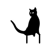 Wadada Metal Cat Stakes Garden Art Decor, Outdoor Black Cat Silhouette Yard and Lawn Garden Stakes Decorative, Weather Resistance Steel Cat Garden Statue Decor for Cat Lovers Gifts