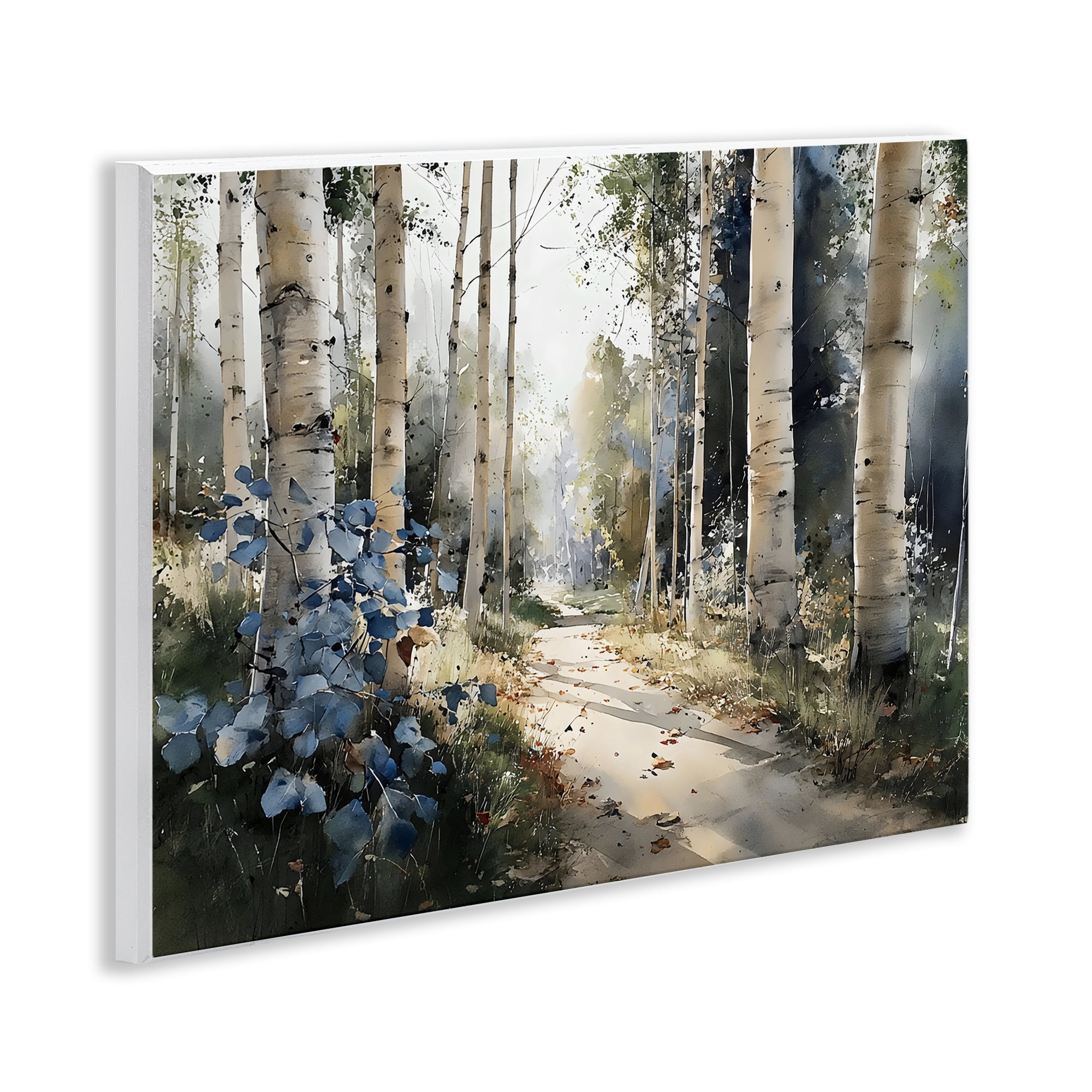 Stupell Industries Blue Birch Sunlit Forest Wall Plaque Art, design by Franklyn Gregory