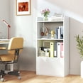 thumbnail image 3 of Patiojoy Bookshelf with Drawer 41.5" Tall Open Shelf Bookcase Freestanding Storage Cabinet Display Rack White, 3 of 9