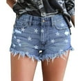 thumbnail image 2 of TAIAOJING Jean Shorts For Women High Waisted Sexy Star Print High Waist Jeans Button Pocket Slim Tassel Shorts Pants Casual Summer Shorts, 2 of 7