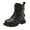 Black, variant on Boys Girls Waterproof Combat Boots Lace Up Side Zipper Ankle Booties for Toddler/Little Kid/Big Kid White for Size 9