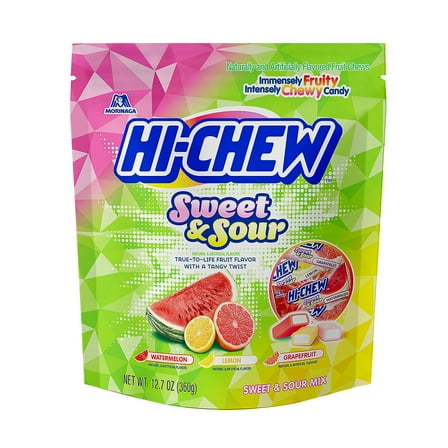 Hi-Chew Chewy Candy Sweet & Sour Mix Stand-Up Pouch - 72 Pieces