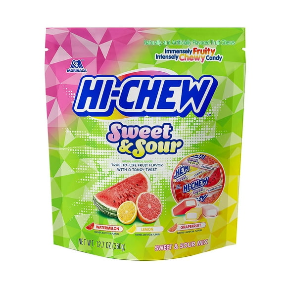 Hi-Chew Chewy Candy Sweet & Sour Mix Stand-Up Pouch - 72 Pieces