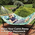 thumbnail image 3 of Sunnydaze 2-Person Quilted Polyester Spreader Bar Hammock, 450 lb - Exotic Foliage, 3 of 11