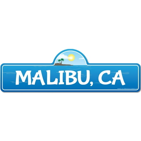 Malibu, CA California Beach Street Sign | Indoor/Outdoor | Surfer, Ocean Lover, Décor For Beach House, Garages, Living Rooms, Bedroom | Signmission Personalized (Best Malibu Beach Houses)