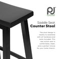 thumbnail image 3 of PJ Wood Classic Saddle-Seat 24In Kitchen Counter Stools, Black, Set of 2, 3 of 10