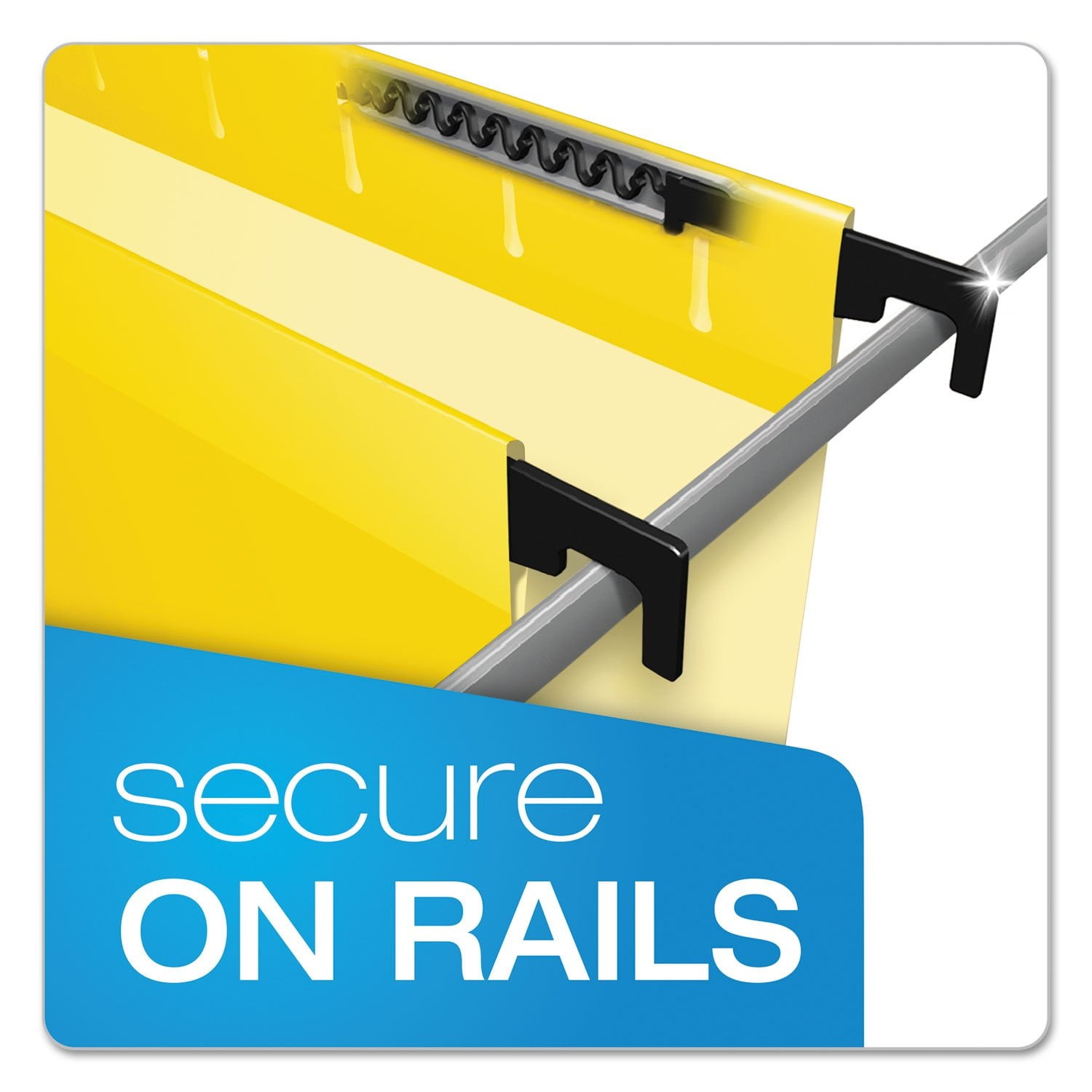 Pendaflex SureHook Hanging File Folder, Letter Size, 1/5 Cut Tabs, Yellow, Pack of 20