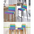thumbnail image 5 of Rainbow Colors Ombre Cream Bar Stool Covers Set of 2, Modern Abstract Art Aesthetics Stretch Bar Chair Covers with Backs, Removable Pub Counter Height Chair Cover for Kitchen Dining Room Cafe, 5 of 7