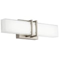 thumbnail image 2 of Possini Euro Design Exeter Modern Art Deco Wall Mount Light LED Brushed Nickel Silver Metal 17" Wide Vanity Fixture Rectangular Silk Screened Glass Shade Decor for Bathroom Over Mirror House Home, 2 of 5