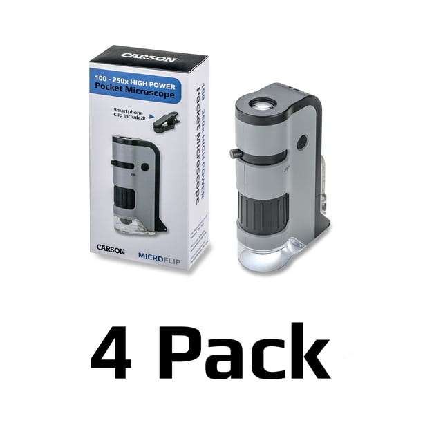 Carson 100x-250x MicroFlip LED Microscope (4 Pack) - Walmart.com
