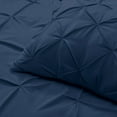 thumbnail image 5 of Nestl Down Alternative Comforter Set with Pillow Shams, Pinch Pleated Comforter, 3-Piece Bedding Set, Queen/Full, Navy, 5 of 6