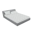 thumbnail image 2 of Ambesonne Flower Fitted Sheet & Pillow Sham Set, Greyscale Rose Blooms, Queen, Pale Grey White, 2 of 2