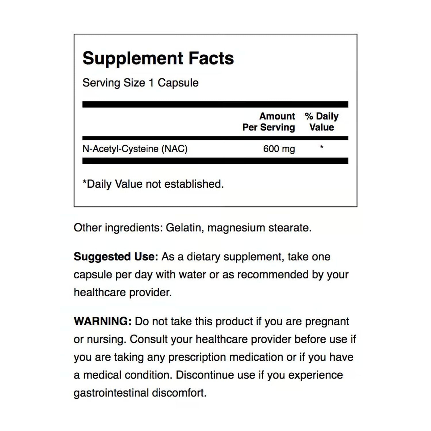 Swanson NAC N-Acetyl Cysteine Supplement, Antioxidant Support, 600 mg, 100 Capsules, 3 Pack