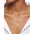 thumbnail image 3 of KeyStyle Cross Necklace for Women 14K Gold Plated Dainty Large Cross Pendant Religious Christian Jewelry Faith Gift, 3 of 10