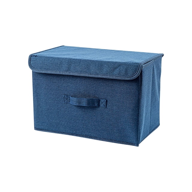 Baúles de almacenamiento, organizadores de armario y almacenamiento, caja de almacenamiento con cubierta de tela de algodón y lino, para guardar ropa y escombros, contenedor de almacenamiento plegable