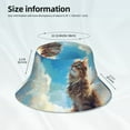 thumbnail image 3 of Balery Blue Sky Winged Cat Sombreros para el sol para hombre y mujer, sombrero de pescador con UPF 50+, 3 of 6