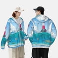 thumbnail image 5 of Picia Lighthouse Sea Port Women's Men's UPF 50+ Sun Protection Hoodie Shirt Long Sleeve SPF Fishing Outdoor UV Hiking Lightweight Shirts-Medium, 5 of 9