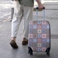 thumbnail image 3 of Purple Ethnic Geometric Patchwork Pattern Luggage Cover Fashion Suitcase Cover Baggage Covers Fit 25-28 Inch Luggage (Go Travel), 3 of 5