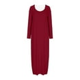 thumbnail image 4 of Winter Christmas Nightgowns for Women Long Sleepshirts Casual Loose Comfy Crewneck Full Length Pajama Dress, 4 of 6