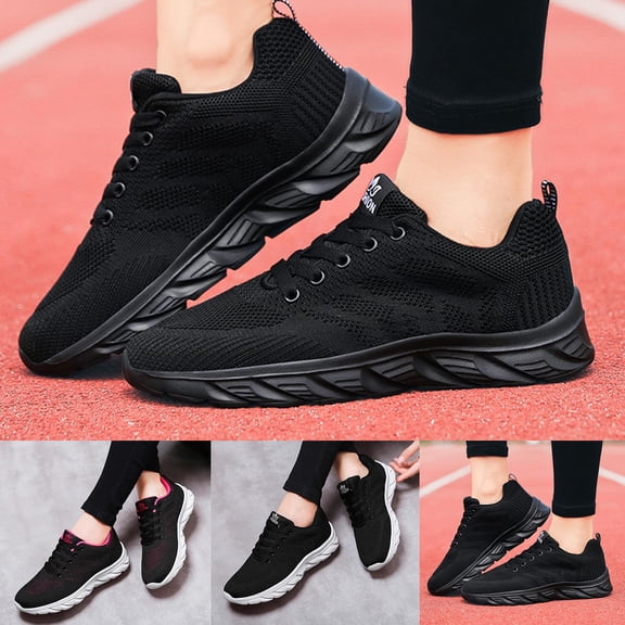 Pandaie Womens Running Shoes Non Slip Ultra Light & Breathable Walking Sneakers Mesh Workout Athletic Casual Sport Shoe with Memory Foam Sole Black 6.5