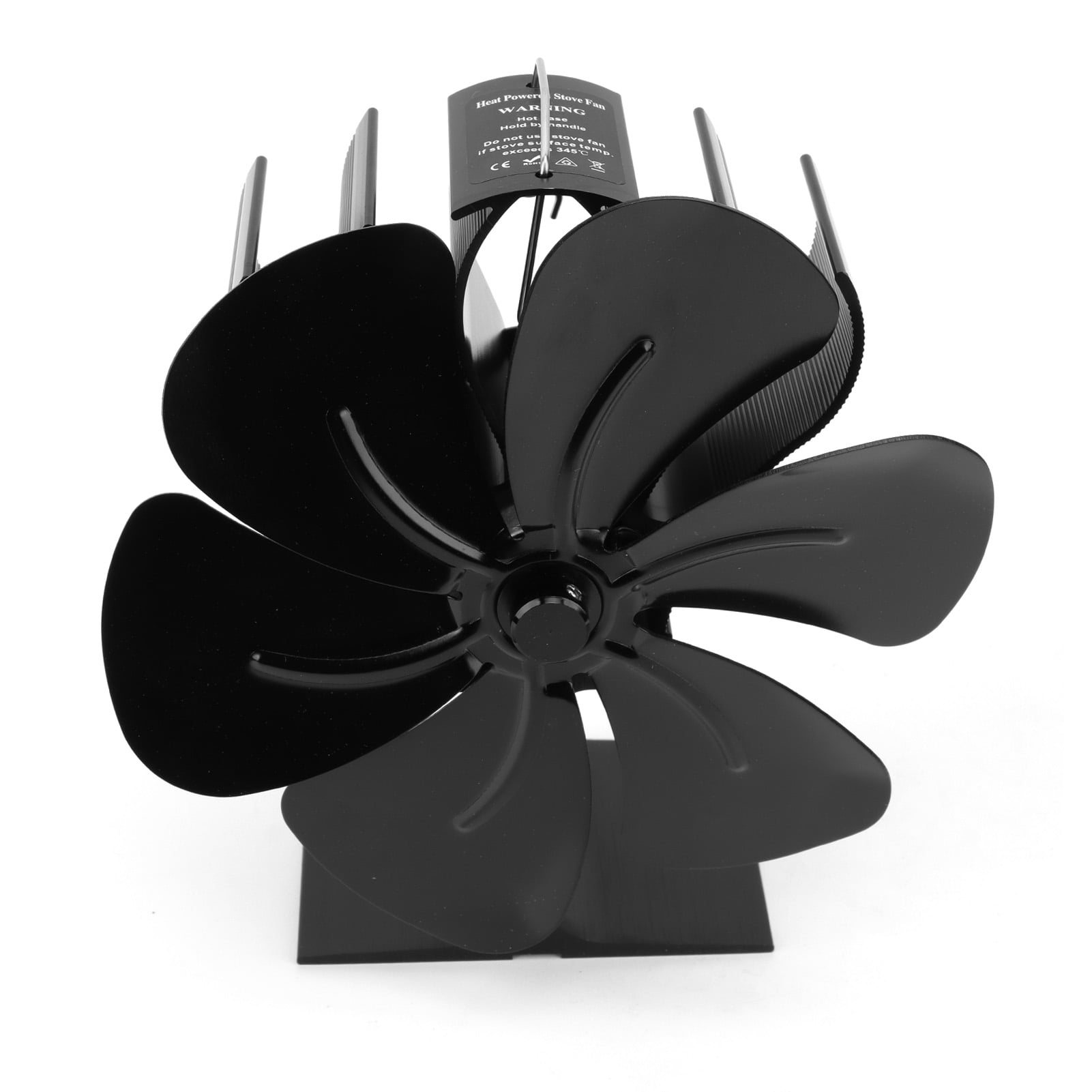 Wood Stove Fan, Bimetal Device Anodized Stand Air Circulation 6 Blades