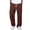 Burgundy, variant on SAWOBUUN Men's Cotton Pants Relaxed Fit Casual Summer Pants Drawstring Elastic Waist Trousers