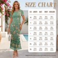 thumbnail image 5 of Psesaysky Boho Floral Bodycon Dress for Women,Shirts for Men,Vintage Couple Matched Clothes,Wedding Couple Party Outfit Tropical Vacation Luau Sets Short Sleeve Pencil Maxi Sundress Mens Shirts,S-3XL, 5 of 6