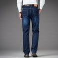 Business Men Classic New Jeans Straight Slim Stretch Work Wear Pants