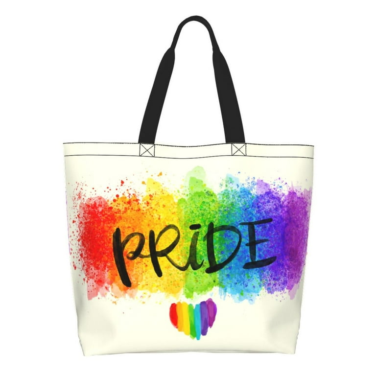 ZICANCN LGBT Pride Rainbow Tote Bag Grocery Bags Reusable