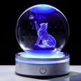 thumbnail image 1 of Bola de cristal 3D Snow Globe Movdyka con forma de gato, 8 cm, luz LED, 1 of 7