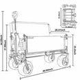 thumbnail image 5 of Folding Garden Carts 3-in-1 Heavy-Duty Convertible Folding Wagon Cart with Bench Seat & Storage - 500lbs, 180L Capacity Utility Wagon, All-Terrain Wheels for Camping, Beach, Sports, Garden, Fish, Pu, 5 of 5