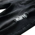 thumbnail image 6 of LZLER Men's Stretch Shorts Jeans Distressed Black Casual Denim Shorts, 6 of 6