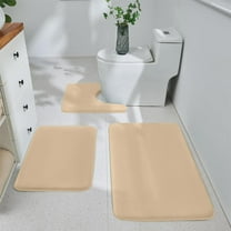 HomeDM Bathroom Rugs, 3 Pieces Memory Foam Soft Absorbent Bath Mat, U-Shaped Toilet Rug, Non-Slip Machine Washable Carpet, Toilet Bath Mat Home Decor Accessories