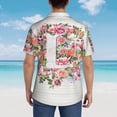 thumbnail image 6 of Letter L Flower Graphic Hawaiian Shirts For Men, Summer Short-Sleeve Relaxed-Fit Button-Down Shirts Small, 6 of 9