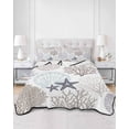 thumbnail image 3 of Gray Shell Coral Twin XL Size Down Alternative Comforter, Lightweight Comforter Quilt Bedding Set with Pillow Shams Coastal Summer Beach Nautical Ocean All Seasons Bed Comforter Duvet Insert 68"x98", 3 of 7