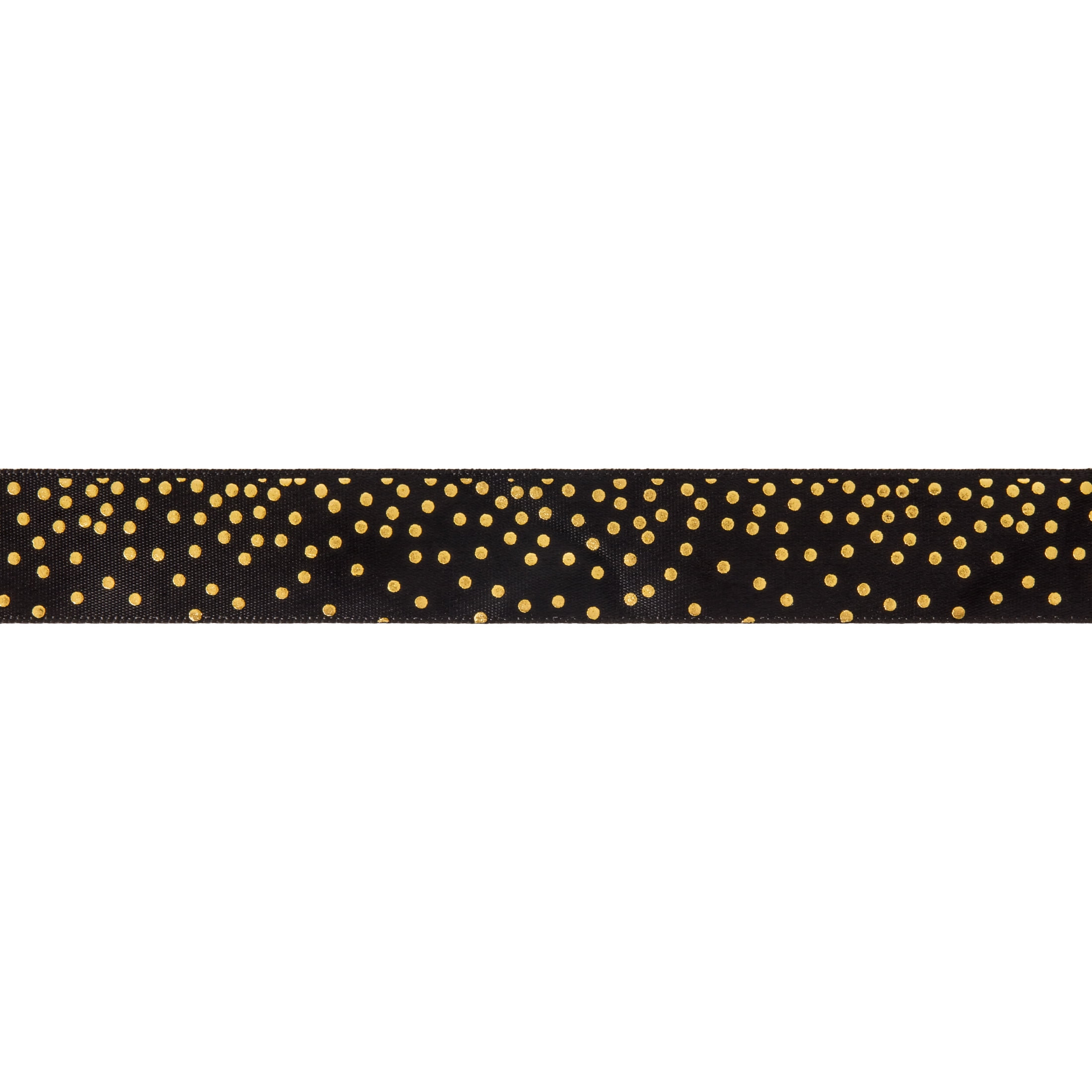 (2 pack) Offray Ribbon, Black 7/8 inch Gold Dot Satin Ribbon for Sewing, Crafts, and Gifting, 9 feet, 1 Each