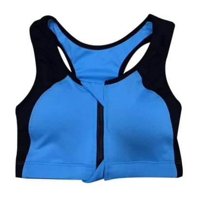 

Wirefree Padded Sports Bra Women Girl Zipper Push Up Underwear Brassiere