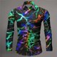 thumbnail image 1 of Camisa de hombre con solapa y pintura salpicada, de lujo, informal, deportiva, ligera, cómoda, suave, diseño de diseñador, nuevo estilo 2024, 1 of 6