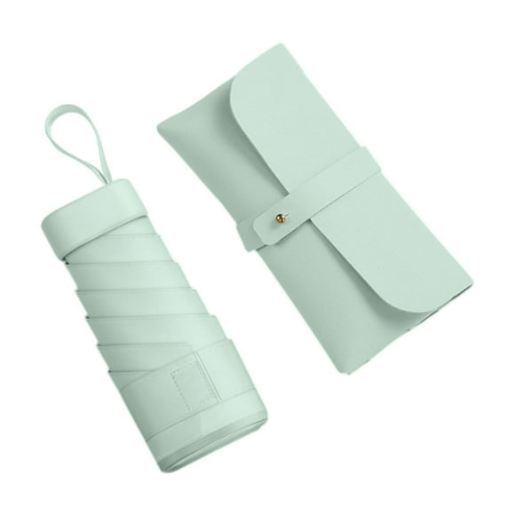 Mini paraguas para bolso de mano para niñas y mujeres, paraguas de bolsillo pequeño Verde