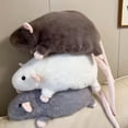 thumbnail image 2 of Stuffed Fat Rat Plush Toy, Oversized Chonky Rat Stuffed Animal, Soft Plush Model Doll (Grey, 2 of 6