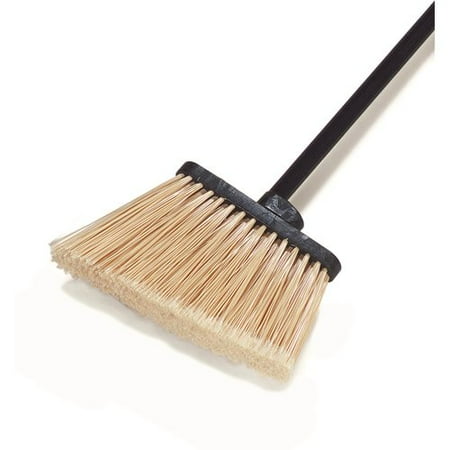 Duo Sweep Light Industrial Broom - Carlisle 3686700 Duo-Sweep Medium Duty Flagged Angle Broom Head, Polypropylene Bristle, 8