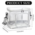 thumbnail image 2 of Bolsa de almuerzo transparente para adultos, grande, resistente, transparente, aprobada para mujeres y hombres, con correa de hombro ajustable, bolsillo frontal con cremallera, transparente, 2 of 6