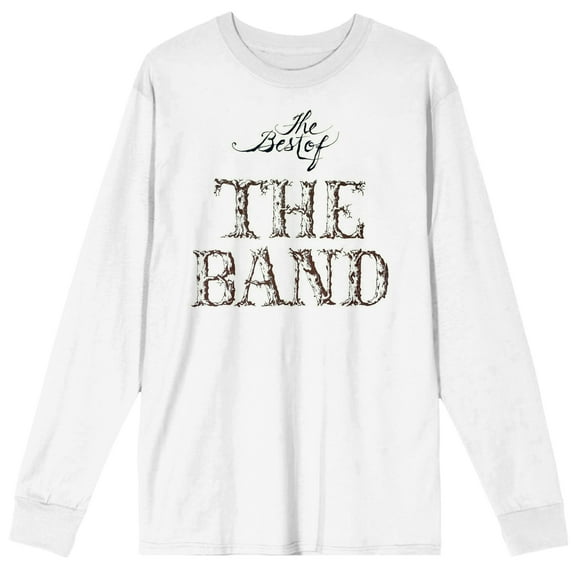 The Band The Best Of The Band Album Cover Men's White Long Sleeve Tee-Large