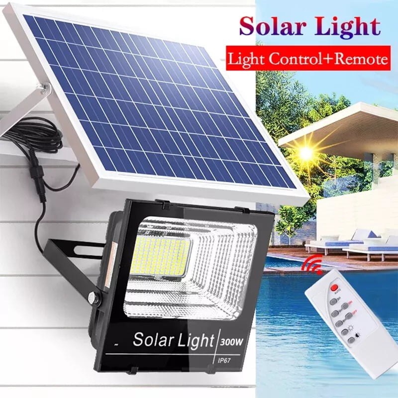 Commercial Solar Street Flood Light LED Lamp Outdoor Area Dusk-To-Dawn Wall Lamp for Streets, Parks & Outdoor Areas
