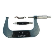QUIX Outside Micrometer | Precision Measurement 4"-5" (10.2-12.7 cm) Range | 0.0001" Increment | Carbide Tipped | Spindle Lock | Hardened Anvil & Spindle | Sturdy Case Included