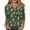 Green-C#40811aa, variant on Trgacdwlo Christmas Henley Shirts for Women Santa Claus Pattern Womens Tops 3/4 Sleeve V Neck Button Festival Xmas Blouses for Women