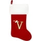 thumbnail image 1 of Medias navideñas YZhouD de 20 pulgadas con monograma de terciopelo rojo y puños de felpa blanca súper suaves, bordadas, clásicas y personalizadas, para decorar las fiestas familiares (letra M), 1 of 2